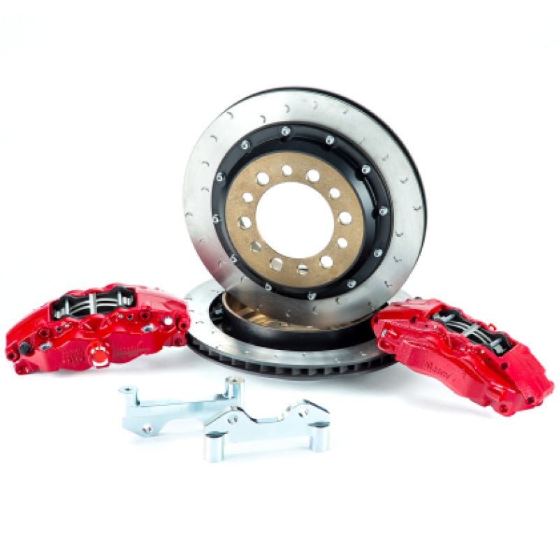 Alcon 07+ Jeep JK w/ 5x5.5in Hub 355x22mm Rotor 4-Piston Red Calipers Rear Brake Upgrade Kit Alcon Big Brake Kits