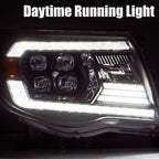 AlphaRex 05-11 Toyota Tacoma NOVA LED Projector Headlights Plank Style Alpha Black w/Actv Light/DRL