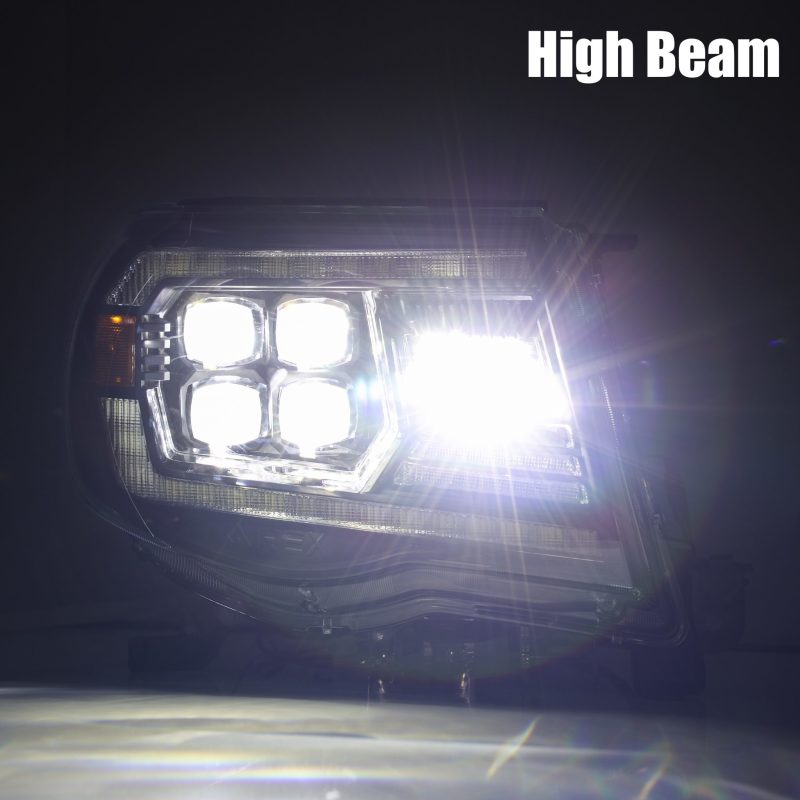 AlphaRex 05-11 Toyota Tacoma NOVA LED Projector Headlights Plank Style Alpha Black w/Actv Light/DRL