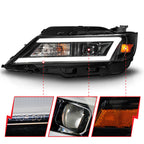 ANZO 14-20 Chevrolet Impala Square Projector LED Bar Headlights w/ Black Housing