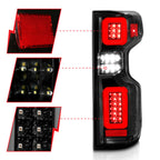 ANZO 19-21 Chevy Silverado Full LED Taillights Black Housing Clear Lens G2 (w/C light Bars)