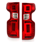 ANZO 19-21 Chevy Silverado Work Truck Full LED Taillights Chrome Housing Red Lens G2(w/C light Bars)