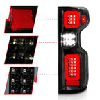 ANZO 19-21 Chevy Silverado Work Truck Full LED Taillights Blk Housing Clear Lens G2 (w/C light Bars)