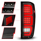 ANZO 19-23 GMC Sierra 1500/2500HD/3500HD Black Replacement Full LED Bar Tail Light