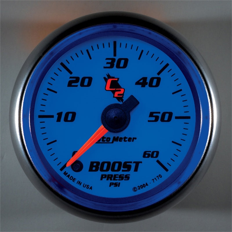 AutoMeter Gauge Boost 2-1/16in. 60PSI Digital Stepper Motor C2 AutoMeter Gauges
