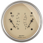 AutoMeter Gauge Dual Wtmp & Volt 3-3/8in. 250 Deg. F & 18V Elec Antq Beige AutoMeter Gauges