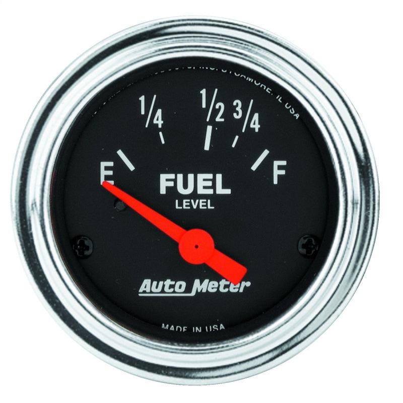 AutoMeter Gauge Fuel Level 2-1/16in. 16 Ohm(e) to 158 Ohm(f) Elec Traditional Chrome AutoMeter Gauges