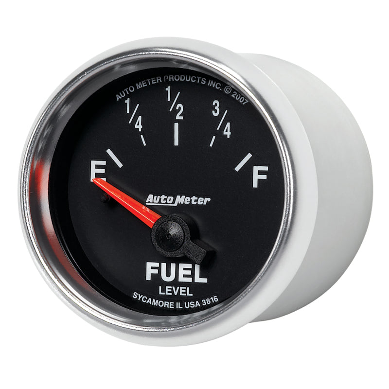 AutoMeter Gauge Fuel Level 2-1/16in. 240 Ohm(e) to 33 Ohm(f) Elec Gs AutoMeter Gauges