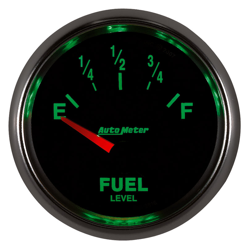 AutoMeter Gauge Fuel Level 2-1/16in. 240 Ohm(e) to 33 Ohm(f) Elec Gs AutoMeter Gauges