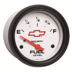 AutoMeter Gauge Fuel Level 2-5/8in. 0 Ohm(e) to 90 Ohm(f) Elec Chevy Red Bowtie White AutoMeter Gauges