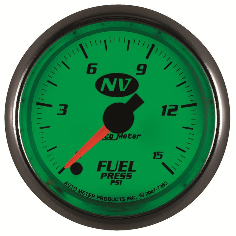 AutoMeter Gauge Fuel Pressure 2-1/16in. 15PSI Digital Stepper Motor NV AutoMeter Gauges