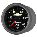 AutoMeter Gauge Oil Press 2-1/16in. 100PSI Digital Stepper Motor Chevy Gold Bowtie AutoMeter Gauges