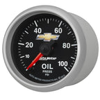 AutoMeter Gauge Oil Press 2-1/16in. 100PSI Digital Stepper Motor Chevy Gold Bowtie AutoMeter Gauges