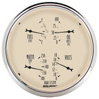 AutoMeter Gauge Quad 5in. 240 Ohm(e) to 33 Ohm(f) Elec Antique Beige AutoMeter Gauges