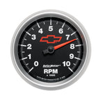 AutoMeter Gauge Tachometer 3-3/8in. 10K RPM In-Dash Chevy Red Bowtie Black AutoMeter Gauges