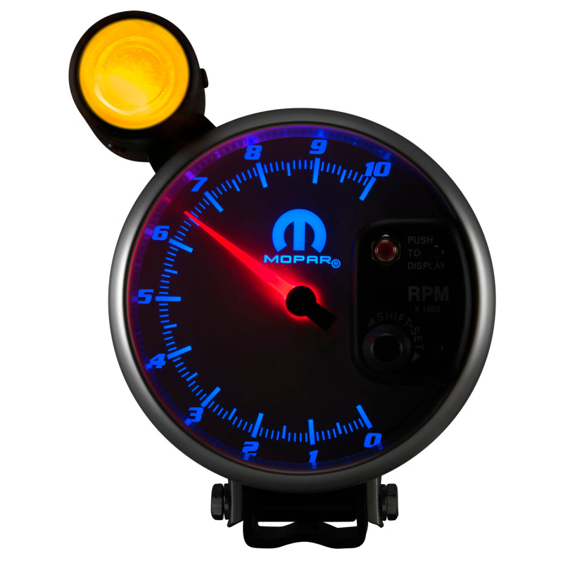 AutoMeter Gauge Tachometer 5in. 10K RPM Pedestal W/ Ext. Shift-Lite White Mopar AutoMeter Gauges