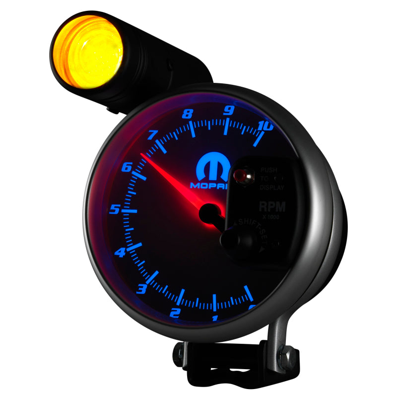 AutoMeter Gauge Tachometer 5in. 10K RPM Pedestal W/ Ext. Shift-Lite White Mopar AutoMeter Gauges