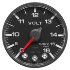 AutoMeter Gauge Voltmeter 2-1/16in. 16V Stepper Motor W/Peak & Warn Blk/Blk Spek-Pro AutoMeter Gauges