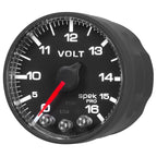 AutoMeter Gauge Voltmeter 2-1/16in. 16V Stepper Motor W/Peak & Warn Blk/Blk Spek-Pro AutoMeter Gauges