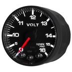 AutoMeter Gauge Voltmeter 2-1/16in. 16V Stepper Motor W/Peak & Warn Blk/Blk Spek-Pro AutoMeter Gauges