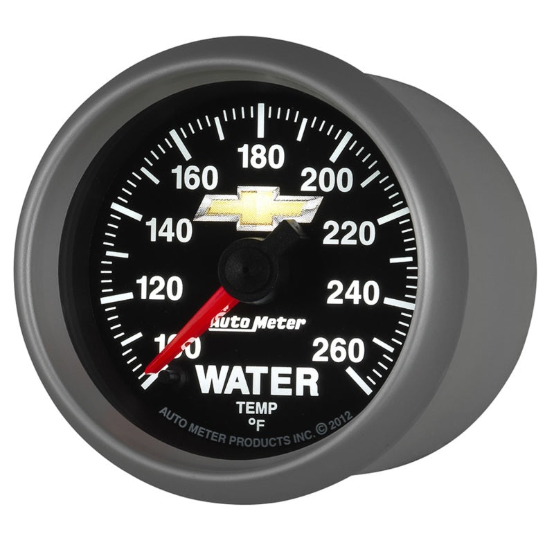 AutoMeter Gauge Water Temp 2-1/16in. 100-260 Deg. F Digital Stepper Motor Chevy Gold Bowtie AutoMeter Gauges