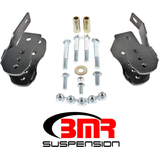 BMR 05-14 S197 Mustang Bolt-On Control Arm Relocation Brackets - Black Hammertone BMR Suspension Suspension Arms & Components