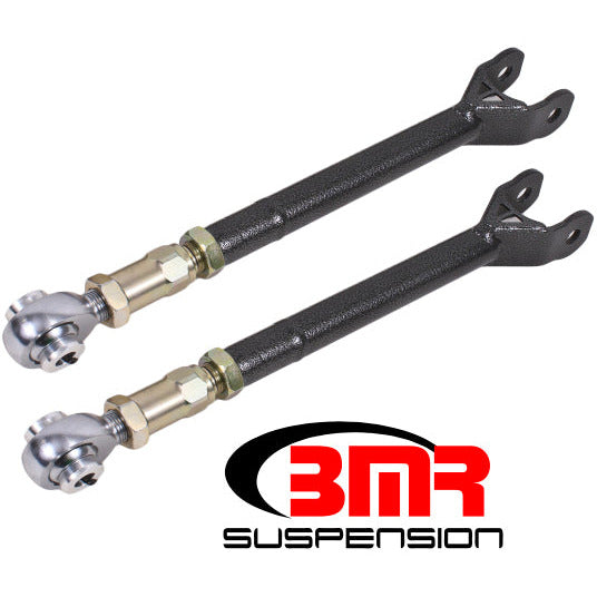 BMR 08-17 Challenger Lower Trailing Arms w/ On-Car Adj. Rod Ends - Black Hammertone BMR Suspension Suspension Arms & Components