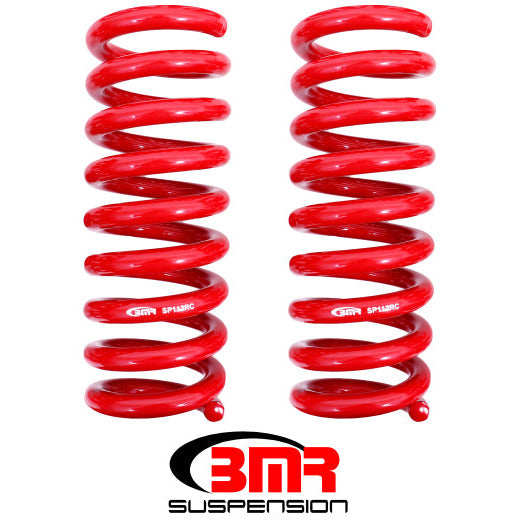 BMR 08-18 Dodge Challenger Rear Lowering Springs 1.25in Drop Performance Version - Red BMR Suspension Lowering Springs