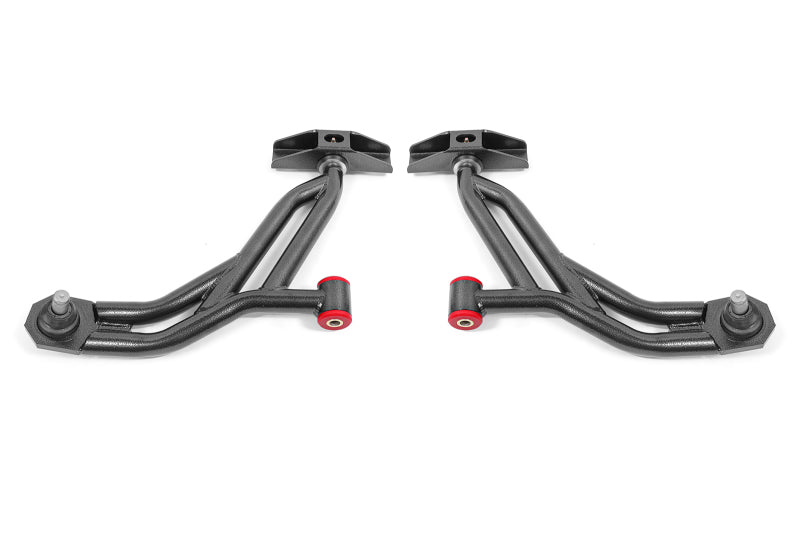 BMR 10-14 Ford Mustang Adj. Lower A-Arms Delrin/Rod End w/ 19mm STD. Ball Joint - Black Hammertone