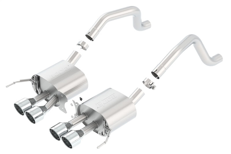 Borla 15 Chevy Corvette C7 ZO6 6.2L w/o AFM NPP S-Type Quad RD RL IC Tips Center Rear Exit Exhaust