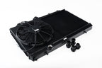CSF 01-07 Mitsubishi Evo 7/8/9 Full-Slim Radiator w/12in Fan &amp; Shroud/-16AN - Black
