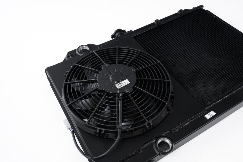CSF 01-07 Mitsubishi Evo 7/8/9 Full-Slim Radiator w/12in Fan &amp; Shroud/-16AN - Black