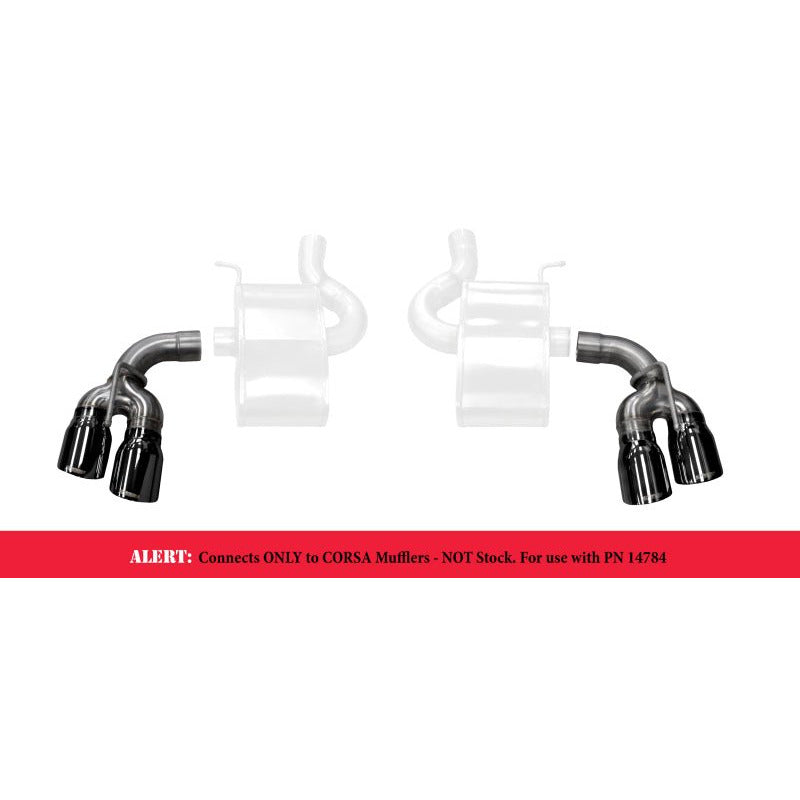 Corsa 2017 Chevy Camaro ZL1 2.75in Inlet / 4.0in Outlet Black PVD Tip Kit (For Corsa Exhaust Only) CORSA Performance Tips