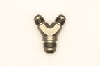 DeatschWerks 6AN Male Flare + 6AN Male Flare to 8AN Male Flare Y Block Fitting