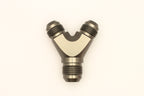 DeatschWerks 8AN Male Flare + 8AN Male Flare to 10AN Male Flare Y Block Fitting