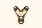 DeatschWerks 8AN Male Flare + 8AN Male Flare to 10AN Male Flare Y Block Fitting