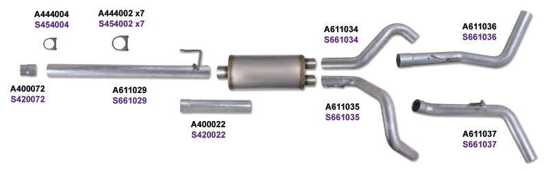 Diamond Eye KIT 3in Catback DUAL GAS AL FORD 5.4L F150 04-08