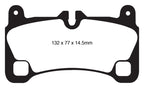 EBC 08-09 Volkswagen Touareg 3.6 (2 holes at bottom of backplate) Redstuff Rear Brake Pads