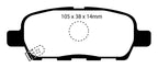 EBC 08-13 Infiniti EX35 3.5 Redstuff Rear Brake Pads