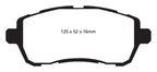 EBC 10+ Ford Fiesta 1.6 (FOR NON-ST/NON-TURBO) Greenstuff Front Brake Pads