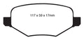 EBC 11-14 Ford Edge 2.0 Turbo Greenstuff Rear Brake Pads