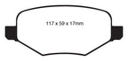 EBC 11-14 Ford Edge 2.0 Turbo Greenstuff Rear Brake Pads