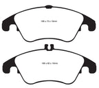 EBC 12+ Mercedes-Benz C250 Coupe 1.8 Turbo Sport Edition Greenstuff Front Brake Pads