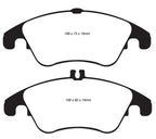 EBC 12+ Mercedes-Benz C250 Coupe 1.8 Turbo Sport Edition Greenstuff Front Brake Pads