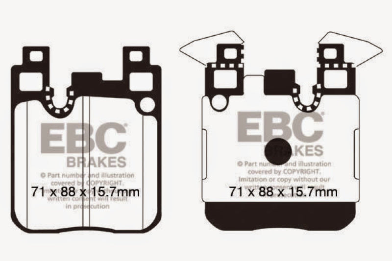 EBC 14-18 BMW M3 3.0 Twin Turbo (F80) Redstuff Rear Brake Pads