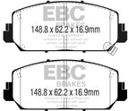 EBC 16+ Acura ILX 2.4 Greenstuff Front Brake Pads