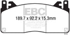 EBC 2015+ Ford Mustang (6th Gen) 5.2L (GT350) Shelby Redstuff Front Brake Pads
