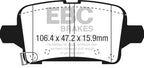 EBC 2016+ Chevrolet Malibu 1.5L Turbo (Elec PB) Greenstuff Rear Brake Pads