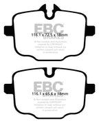 EBC 2021+ BMW M3/M4 3.0TT (G80/G82/G83 w/Cast Iron Rotors) Redstuff Rear Brake Pads
