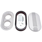 Edelbrock Air Cleaner Classic Series Oval Aluminum 17 5In X 9 35In X 4 45In Dual Carburetor